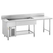 Counter with bain marie and under shelving