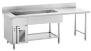 Counter with bain marie and under shelving